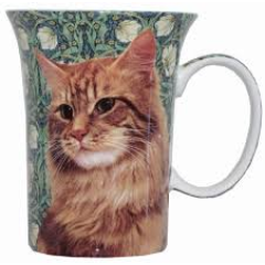 Feline Friends Crest Mugs - McIntosh Fine Bone China  |  Orange Tabby (or) Black & White